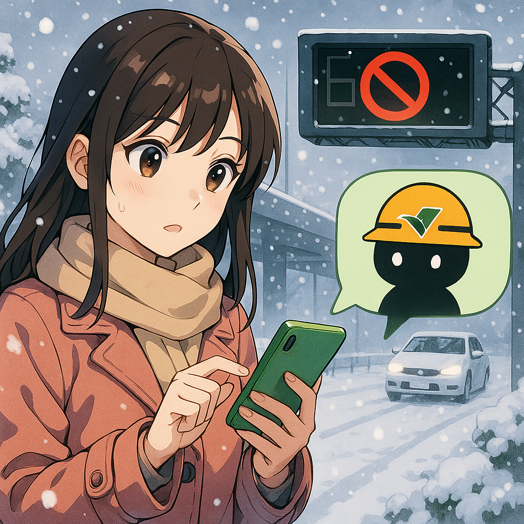 大雪時の通行止め確認とネクスコ中日本・LINE活用術
