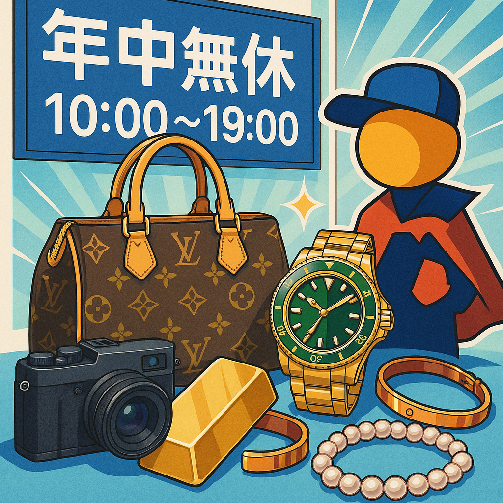 買取大吉豊見城名嘉地店の強み：年中無休・10:00〜19:00買取