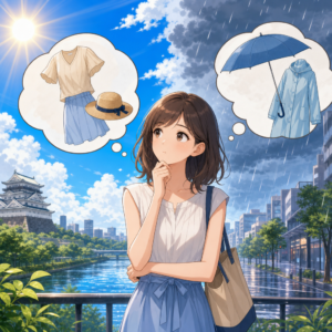 仙台の天気で迷う夏の服装と傘を持つ判断
