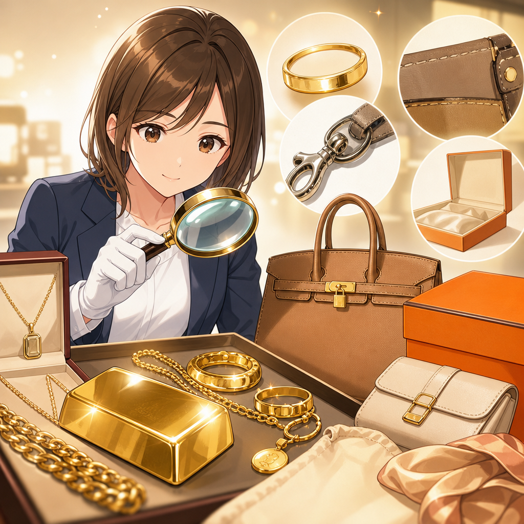 金買取とブランド品買取で見る刻印と付属品